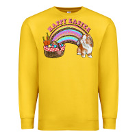 Lemon Happy Easter Bunny And Egg Basket Rainbow Premium Sweatshirt - RanaPortraitStore