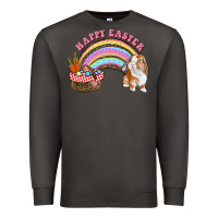 Smoke Happy Easter Bunny And Egg Basket Rainbow Premium Sweatshirt - RanaPortraitStore