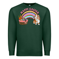 Happy Easter Bunny And Egg Basket Rainbow Premium Sweatshirt | Teevron