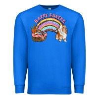 True Royal Happy Easter Bunny And Egg Basket Rainbow Premium Sweatshirt - RanaPortraitStore