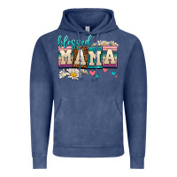 Vintage Denim daisy blessed mama Vintage Hoodie - AdoDesignShop