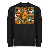 Black sunflower gemstone leopard cowhide horseshoe Heavyweight Sweatshirt - Artiststas