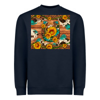 Navy sunflower gemstone leopard cowhide horseshoe Heavyweight Sweatshirt - Artiststas