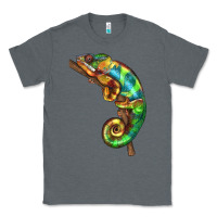 Charcoal Heather Chameleon Lizard Illustrations Classic Tee - LillyAllenDesigns