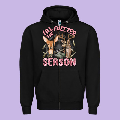 Fill The Freezer Season Zipper Hoodie Designed By Maliassmallbusiness