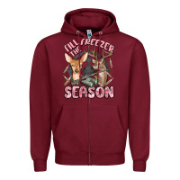 Burgundy fill the freezer season Zipper Hoodie - MaliasSmallBusiness
