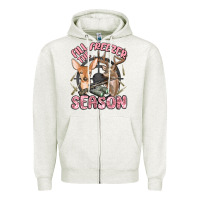 Oatmeal Heather fill the freezer season Zipper Hoodie - MaliasSmallBusiness