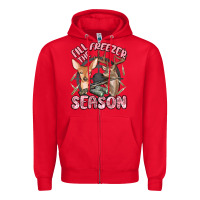 Red fill the freezer season Zipper Hoodie - MaliasSmallBusiness