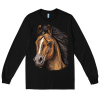 Black quarter horse portrait Long Sleeve Tee - LillyAllenDesigns