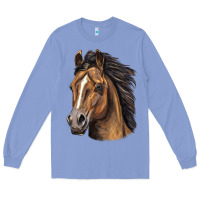 Colony Blue quarter horse portrait Long Sleeve Tee - LillyAllenDesigns