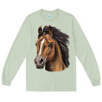 Matcha quarter horse portrait Long Sleeve Tee - LillyAllenDesigns
