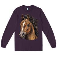 Plum quarter horse portrait Long Sleeve Tee - LillyAllenDesigns