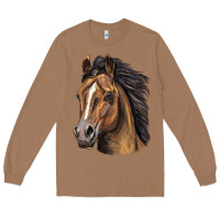 Toasted Coconut quarter horse portrait Long Sleeve Tee - LillyAllenDesigns
