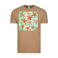 Vintage Coffee starfish seamless pattern Vintage Tee - BundleAndBundleShop