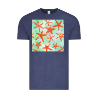 Vintage Denim starfish seamless pattern Vintage Tee - BundleAndBundleShop