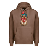 Chestnut chicken with bandana and leopard Premium Hoodie - texasbilliewilder