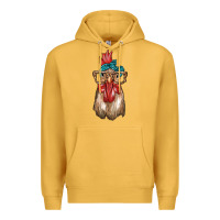Mustard chicken with bandana and leopard Premium Hoodie - texasbilliewilder