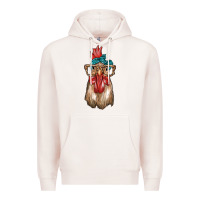 Pale Pink chicken with bandana and leopard Premium Hoodie - texasbilliewilder