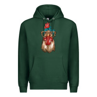 Sports Green chicken with bandana and leopard Premium Hoodie - texasbilliewilder