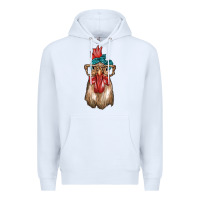 White chicken with bandana and leopard Premium Hoodie - texasbilliewilder