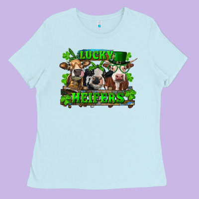 Ladies Tee St Patricks Day Lucky Heifers
