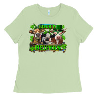 Matcha St Patricks Day Lucky Heifers Ladies Tee - RanaPortraitStore