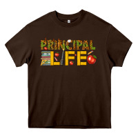 Chocolate Brown principal life Heavy Core Tee - texasbilliewilder