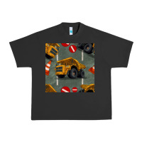 Pigment Black dump truck seamles pattern Urban Heavy Tee - BundleAndBundleShop
