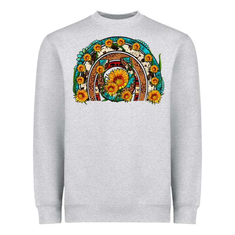 Sunflower Gemstone Leopard Cowhide Horseshoe Rainbow Heavyweight Sweatshirt by Artiststas | Teevron