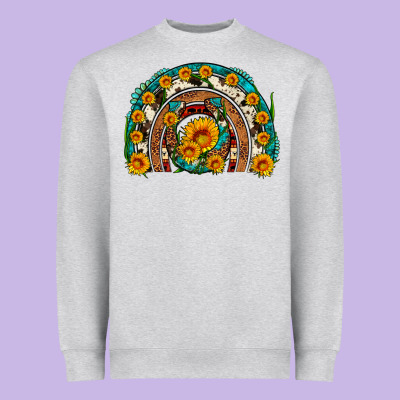 Sunflower Gemstone Leopard Cowhide Horseshoe Rainbow Heavyweight Sweatshirt Designed By Artiststas