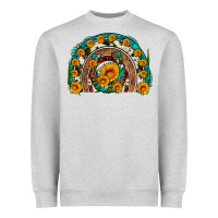 Heather Grey sunflower gemstone leopard cowhide horseshoe rainbow Heavyweight Sweatshirt - Artiststas