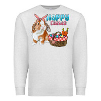 Oatmeal Heather Happy Easter Bunny And Egg Basket Premium Sweatshirt - RanaPortraitStore