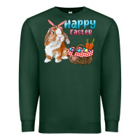 Sports Green Happy Easter Bunny And Egg Basket Premium Sweatshirt - RanaPortraitStore