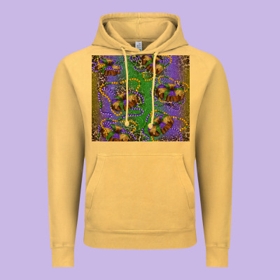 Mardi Gras King Cake Leopard Vintage Hoodie Designed By Ranaportraitstore