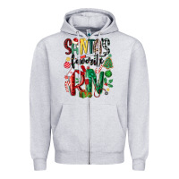 Heather Grey santas favorite registered nurse Zipper Hoodie - MaliasSmallBusiness