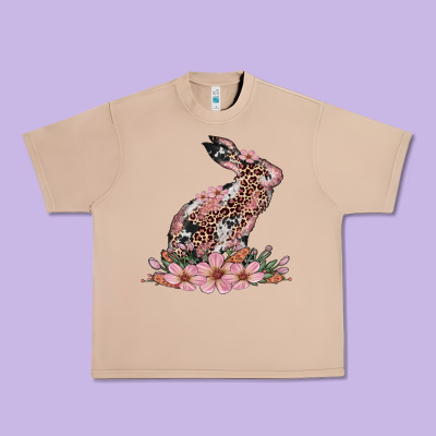 Bunny With Blossom Flower Urban Heavy Tee Designed By Artiststas