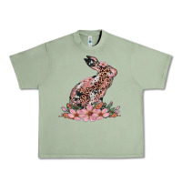 Oil Green bunny with blossom flower Urban Heavy Tee - Artiststas