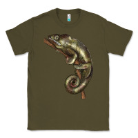 Army Green Green Chameleon Lizard Illustrations Classic Tee - LillyAllenDesigns