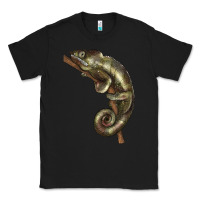 Black Green Chameleon Lizard Illustrations Classic Tee - LillyAllenDesigns