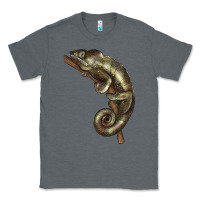 Charcoal Heather Green Chameleon Lizard Illustrations Classic Tee - LillyAllenDesigns