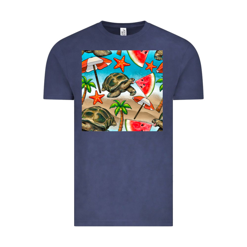 Tortoise Watermelon Beach Seamless Pattern Vintage Tee by BundleAndBundleShop | Teevron