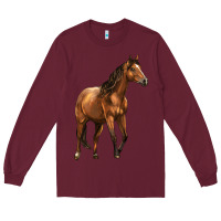 Burgundy Quarter Horse Long Sleeve Tee - LillyAllenDesigns