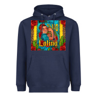 Navy hundred percent latina strong woman Heavyweight Hoodie - Jasminsmagicworld