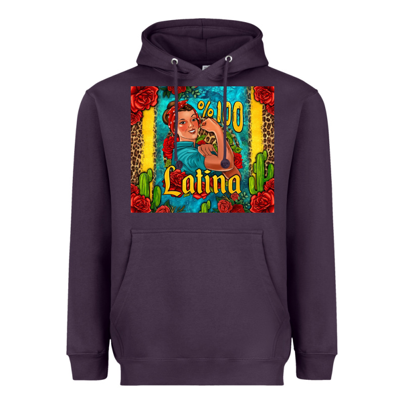 Hundred Percent Latina Strong Woman Heavyweight Hoodie by Jasminsmagicworld | Teevron