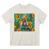 Cream mama bear with sunflowers and cactus Heavy Core Tee - Artiststas