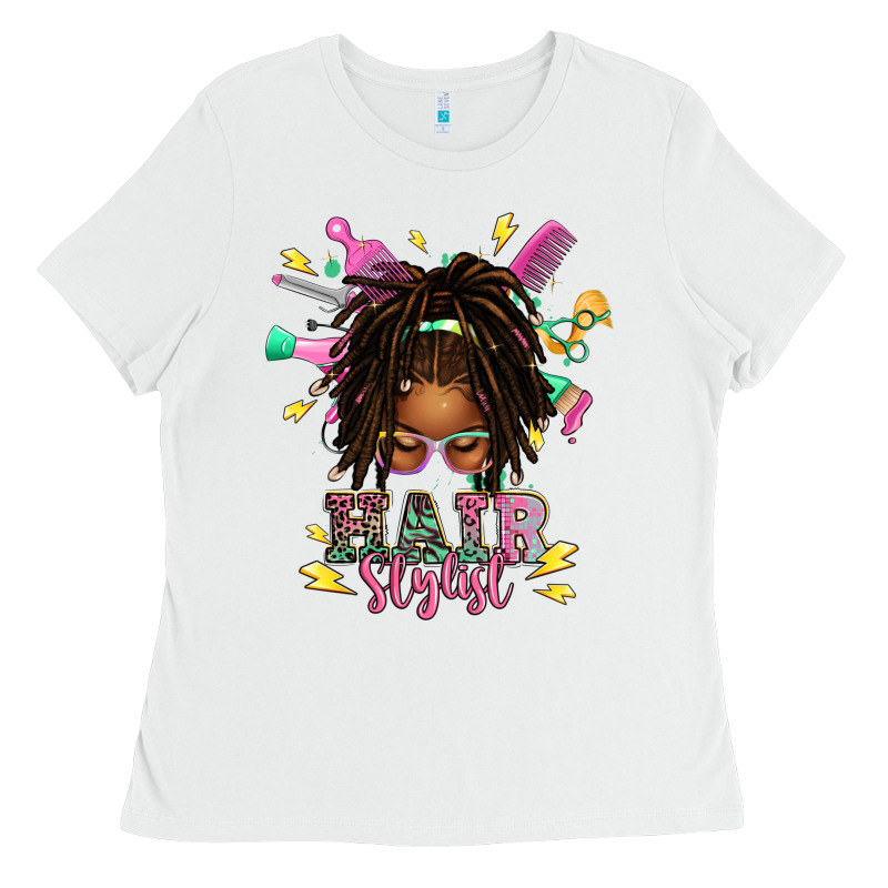 Afro Locs Hair Stylist Messy Bun Tbw Ladies Tee by texasbilliewilder | Teevron