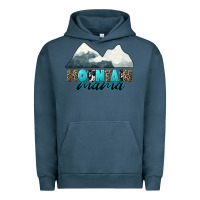 Pigment Midnight Navy Mountain Mama Urban Hoodie - CowGirlArtShop