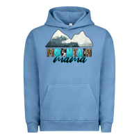 Pigment Pebble Blue Mountain Mama Urban Hoodie - CowGirlArtShop