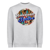 Heather Grey american babe Heavyweight Sweatshirt - JahusDesignShop