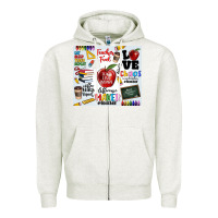Oatmeal Heather teacher Zipper Hoodie - MaliasSmallBusiness